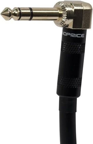 Monoprice Premier Series 1/4 Inch (TRS) Guitar Pedal Patch Cable Cord - 8 Inch - Black & 109439 Premier Series 1/4 Inch (TRS) 16AWG Cable Cord - 1.5 Feet- Black (Gold Plated) in Kuwait