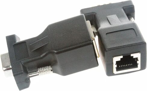 LM YN VGA to RJ45 Adapter Connector 2 Pcs RJ45 Female to VGA Male Female CAT5 CAT6 Support 720P 1080I 1080P Analog High-Definition Format Transmission for Multimedia Video Network Engineering in Saudi Arabia
