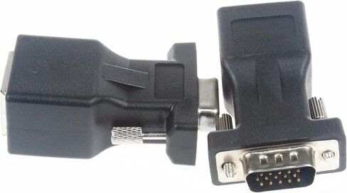 LM YN VGA to RJ45 Adapter Connector 2 Pcs RJ45 Female to VGA Male Female CAT5 CAT6 Support 720P 1080I 1080P Analog High-Definition Format Transmission for Multimedia Video Network Engineering in Saudi Arabia