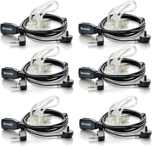 سماعات أذن تينواي واكي توكي مع ميكروفون ثنائي الدبوسين وسماعات أذن لاسلكية في اتجاهين BF-888S AR-5 UV-5R H-777 TW-325 راديو ثنائي الاتجاه (6 عبوات) in Kuwait