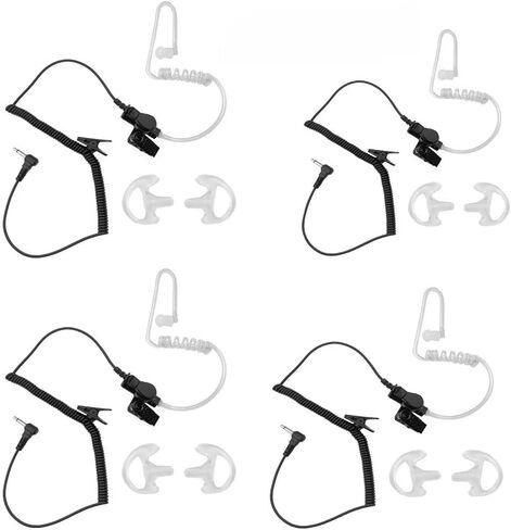 HWAYO 3.5mm 1 pin Listen Only Surveillance Covert Acoustic Air Tube Earpiece Police Radio Headset + Medium Replacement Earmolds for Motorola Radio Speaker Mics(1 Pack) in Kuwait