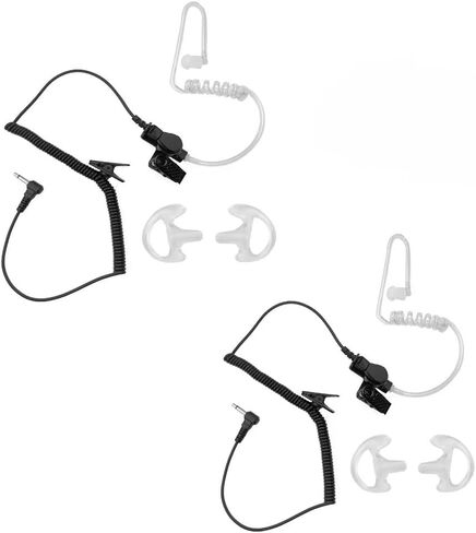 HWAYO 3.5mm 1 pin Listen Only Surveillance Covert Acoustic Air Tube Earpiece Police Radio Headset + Medium Replacement Earmolds for Motorola Radio Speaker Mics(1 Pack) in Kuwait