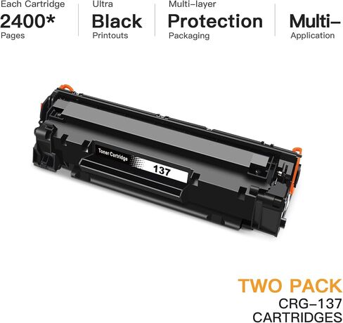 خرطوشة حبر متوافقة E-Z Ink (TM) لطابعة كانون 137 9435B001AA للاستخدام مع إيميج كلاس MF247dw LBP151dw MF212w MF216n MF217w MF227dw MF229dw MF232w MF236n MF244dw MF249dw MF249dw (أسود، عبوتان) in Kuwait