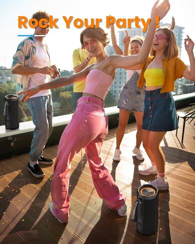 NOTABRICK Bluetooth Speakers, 40W DSP Speaker Bluetooth Wireless with Light, IPX7 Waterproof Speaker, Deep Bass, Power Bank, TF/AUX/USB, for Outdoor Home Showe in Kuwait