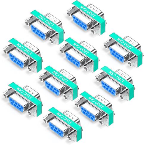 JUXINICE 5Pack CAN DB9 محول مدمج بمقاومة 120 أوم، مقاومة طرفية CAN، موصل D-SUB 9 PIN ذكر إلى أنثى، دقة عالية تصل إلى 1% in Kuwait