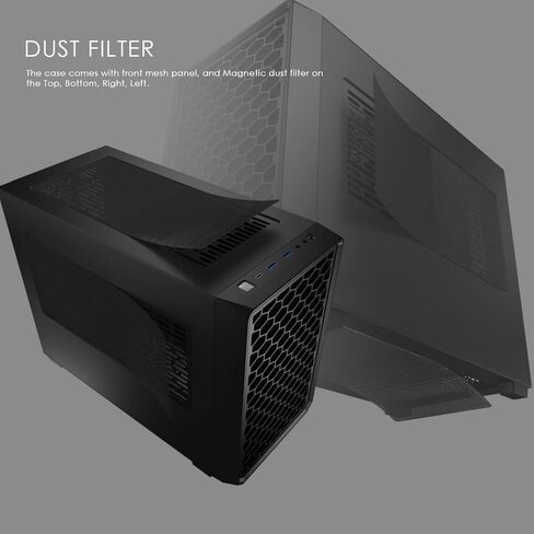 حافظة anidees AI Atomic Mini ITX صغيرة الحجم (SFF)، وحدة معالجة رسومات GPU ثلاثية الفتحات وفتحتين عموديتين، مع لوحات شبكية، تدعم 240 مشعاعًا، AI-at-ITX (حافظة الكمبيوتر الشخصي فقط) in Kuwait