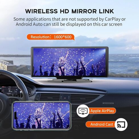 شاشة GOPEO اللاسلكية Carplay مقاس 10.26 بوصة HD IPS تعمل باللمس CarPlay اللاسلكية & Android Auto ستيريو سيارة محمول مع وصلة مرآة/بلوتوث/ملاحة/Siri/AUX/FM/TF شاشة Carplay للسيارات in Kuwait