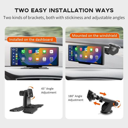 شاشة GOPEO اللاسلكية Carplay مقاس 10.26 بوصة HD IPS تعمل باللمس CarPlay اللاسلكية & Android Auto ستيريو سيارة محمول مع وصلة مرآة/بلوتوث/ملاحة/Siri/AUX/FM/TF شاشة Carplay للسيارات in Kuwait