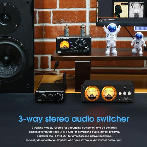 Douk Audio L3 3 Channel Stereo Audio Loop Switcher w/VU Meter RCA Selector Box in Kuwait