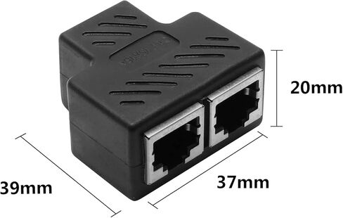 اييلومدو 4 قطع محول مقسم ار جيه 45 1 الى 2 مقسم ايثرنت 8P8C وصلة توصيل ايثرنت مزدوجة المقبس لكات7 كات 6 كات 5 اي كات 5 (اسود) in Kuwait