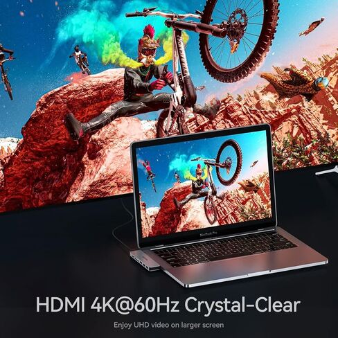 موزع USB C لماك بوك برو/اير M1، محول جيسمو 7 في 2 متعدد المنافذ ملحقات ماك بوك مع 4K HDMI، 3 USB 3.0، منفذ شحن ثاندربولت 3 100 واط، SD/TF، محولات USB C ماك بوك برو/اير 2021-2016 in Kuwait