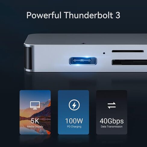 موزع USB C لماك بوك برو/اير M1، محول جيسمو 7 في 2 متعدد المنافذ ملحقات ماك بوك مع 4K HDMI، 3 USB 3.0، منفذ شحن ثاندربولت 3 100 واط، SD/TF، محولات USB C ماك بوك برو/اير 2021-2016 in Kuwait