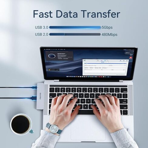 موزع USB C لماك بوك برو/اير M1، محول جيسمو 7 في 2 متعدد المنافذ ملحقات ماك بوك مع 4K HDMI، 3 USB 3.0، منفذ شحن ثاندربولت 3 100 واط، SD/TF، محولات USB C ماك بوك برو/اير 2021-2016 in Kuwait