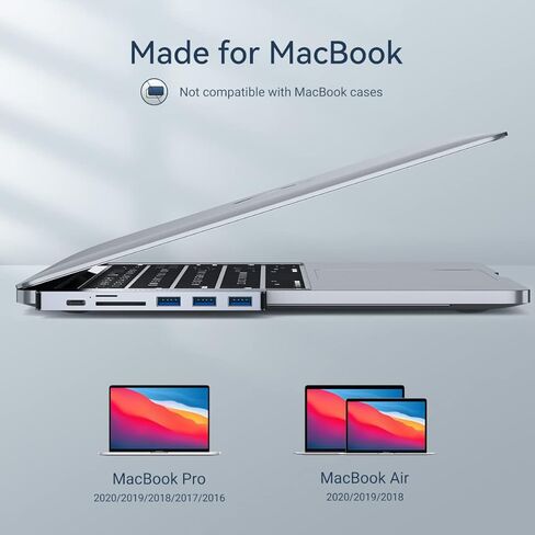 موزع USB C لماك بوك برو/اير M1، محول جيسمو 7 في 2 متعدد المنافذ ملحقات ماك بوك مع 4K HDMI، 3 USB 3.0، منفذ شحن ثاندربولت 3 100 واط، SD/TF، محولات USB C ماك بوك برو/اير 2021-2016 in Kuwait