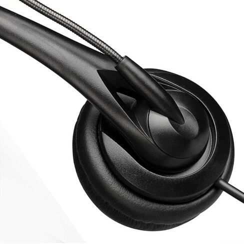 سماعة راس للابتوب والجوال مع ميكروفون كومبو USB ومقبس صوت للكمبيوتر الشخصي وايفون وسامسونج وزووم وسكايب ومكالمات الفيديو الجماعية، سماعات خفيفة الوزن مع زر كتم الصوت in Kuwait
