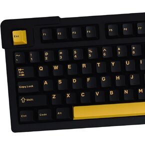 Black Gold Keycaps 129 Keys Double Shot Cherry Profile Keycap Set Fit for 61/64/87/104/108 Cherry Mx Switches Mechanical Keyboard in Saudi Arabia