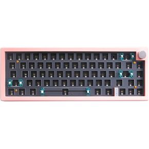 BOYI GMK67-65% Keyboard Kit,Hot-Swappable Bluetooth 5.0/2.4G/Type-C Tri-Mode Wireless RGB Mechanical Keyboard PCB Mounting Plate Kit EVA Sound Insulation Mat,Customized Keyboard Kit(Pink+Knob) in Kuwait