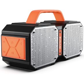 مكبر صوت بلوتوث لاسلكي محمول بوجاني M83 50 واط، بلوتوث 5.2، اقتران لاسلكي، مكبر صوت خارجي مقاوم للماء IPX6، صوت ستيريو فائق القوة، للاماكن الخارجية والتخييم والحفلات، برتقالي in Kuwait