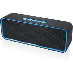 Wireless Bluetooth Speaker with AUX/USB/TF Card Slot,Outdoor Portable Stereo Speaker with HD Audio,Enhanced Bass, Dual-Driver,Handsfree Calling, FM Radio Speaker for Travel,Party (Black) in Kuwait