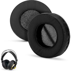 Brainwavz Round Replacement Memory Foam Earpads - Suitable for Many Other Large Over The Ear Headphones - Sennheiser, AKG, HifiMan, ATH, Philips, Fostex, Sony (Dark Red)