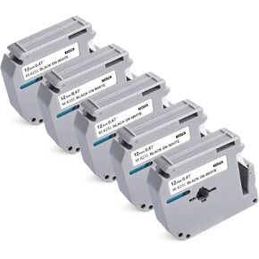 4PK Work for Brother PT-M95 Label Maker P Touch M Tape Black on White 12mm | Suitable for Household, Office, Studio, Commercial, School, Hospital, and Government use（Water-Resistant,Abrasion-Resistant） in Saudi Arabia