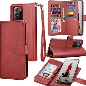 حافظة Galaxy Note 20 Ultra، حافظة محفظة Note 20 5G Ultra، حامل فتحات بطاقة الائتمان النقدية الفاخرة يحمل غطاء جلد PU قابل للطي [جراب صلب مغناطيسي قابل للفصل] لهاتف Samsung Galaxy Note20 Ultra [فيروزي] in Saudi Arabia