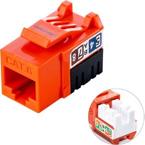 LINKOMM 10-Pack RJ45 Cat6 Slim Profile UTP Unshielded Keystone Jack (أبيض) in Kuwait