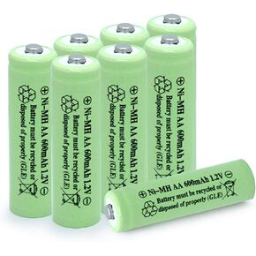 AA Ni-MH 600mAh 1.2V Rechargable Solar Light Batteries for Outdoor Solar Lamps Garden Lights Remotes Mice(8Pcs) in Kuwait