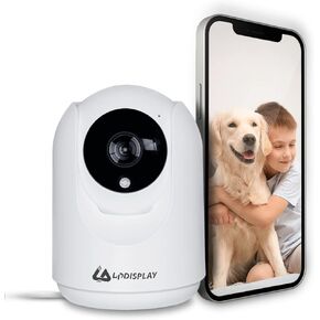 LPDISPLAY Security Camera Smart Pan/Tilt 1080P HD Indoor Camera with Night Vision, 2-Way Audio WiFi Camera Motion Detection for Baby and Pet Monitor, Cloud & SD Card Storage(Only Supports 2.4G Wi-Fi) in Kuwait