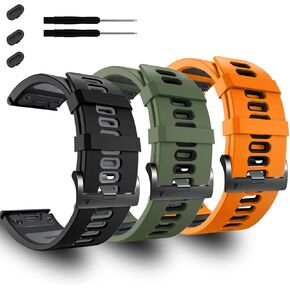 ZPJPPLX 26mm Quick Fit Bands for Garmin Fenix 7X Pro Strap,Soft Silicone Sport Wristbands Compatible for Tactix 7 Pro/Fenix 7X /Fenix 6X Pro/Fenix 5X Plus/Enduro 2/Descent Mk2i/D2 Delta PX/Tactix Delta