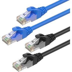 كابل إيثرنت SHD Cat6 (15 قدم 2 حزمة) كابل تصحيح الشبكة UTP LAN كابل الكمبيوتر تصحيح الحبل - (أزرق / أسود) in Kuwait