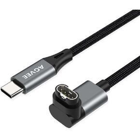 AGVEE 2 Pack 3.3ft 90 درجة كابل شاحن USB C مضفر بزاوية 90 درجة لساعة Garmin Fenix ​​5 6 7، Vivoactive، Instinct، Venu، Tactix، Forerunner، Approach، Venu، Vivomove، Quatix، رمادي داكن