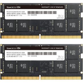 TEAMGROUP Elite SODIMM DDR5 64GB (2x32GB) 4800MHz (PC5-38400) CL40 Non-ECC Unbuffered 1.1V 262 Pin وحدة ذاكرة الكمبيوتر المحمول - TED564G4800C40DC-S01 in Saudi Arabia