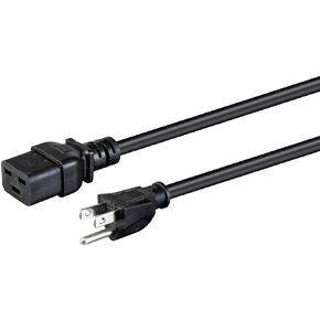 سلك طاقة للكمبيوتر عالي التحمل من مونوبرايس - 10 أقدام - أسود | IEC 60320 C19 إلى NEMA 5-15P، 14AWG، 15A، SJT، 125 فولت in Saudi Arabia