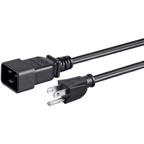 Monoprice Power Cord - NEMA 5-15P to IEC 60320 C19, 14AWG, 15A/1875W, 3-Prong, 15 Feet, Black in Saudi Arabia