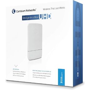 كامبيوم نتويركس جسر في علبة UHD | التوصيل والتشغيل في الهواء الطلق جسر إيثرنت لاسلكي | رابط نقطة إلى نقطة مقترن مسبقًا | نطاق لاسلكي 1 ميل | 802.11ac | ما يصل إلى 600 ميجابت في الثانية (C058900B701A) in Kuwait