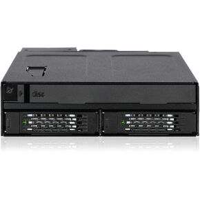 ICY DOCK 2 Bay 2.5 SAS/SATA SSD/HDD & (Ultra) Slim Optical Disk Drive CD DVD ROM Backplane Enclosure for 5.25" Bay | ToughArmor MB602SPO-B in Kuwait