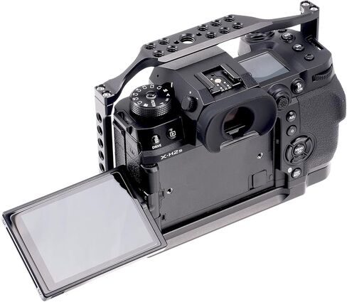 قفص JLWIN x-h2 x-h2s لكاميرا Fujifilm X-H2 X-H2S، لوحة تحرير سريعة لـ Arca-Swiss، فتحات لولبية 1/4 بوصة و3/8 بوصة وقضيب الناتو لملحقات الكاميرا in Kuwait
