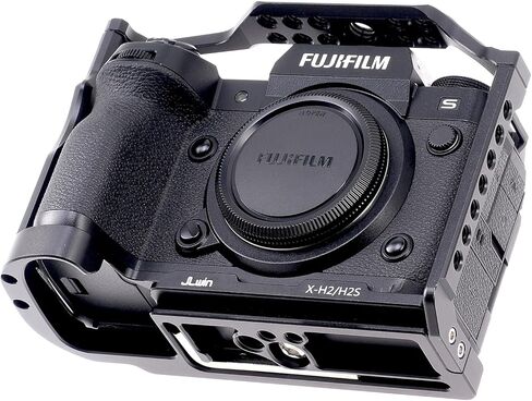 قفص JLWIN x-h2 x-h2s لكاميرا Fujifilm X-H2 X-H2S، لوحة تحرير سريعة لـ Arca-Swiss، فتحات لولبية 1/4 بوصة و3/8 بوصة وقضيب الناتو لملحقات الكاميرا in Kuwait