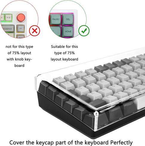Geekria Keyboard Dust Cover, Keypads Cover for 75% Compact 84 Key Keyboard, Compatible with Keychron K2, Logitech POP Keys Mechanical, Logitech MX Mechanical Mini Keyboard (Frosted Acrylic) in Saudi Arabia