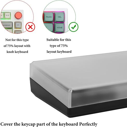 Geekria Keyboard Dust Cover, Compatible with Logitech MX Mechanical Mini/POP Keys, Keychron K2 HE / K2 75%, LOFREE Flow84, Keypads Cover for 75% Compact 84 Key Keyboard (Clear Acrylic) in Kuwait