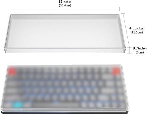 Geekria Keyboard Dust Cover, Compatible with Logitech MX Mechanical Mini/POP Keys, Keychron K2 HE / K2 75%, LOFREE Flow84, Keypads Cover for 75% Compact 84 Key Keyboard (Clear Acrylic) in Kuwait