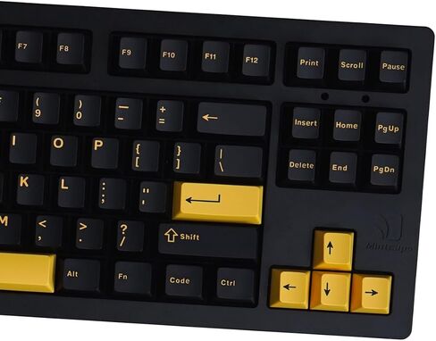 Black Gold Keycaps 129 Keys Double Shot Cherry Profile Keycap Set Fit for 61/64/87/104/108 Cherry Mx Switches Mechanical Keyboard in Saudi Arabia
