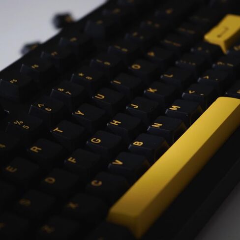 Black Gold Keycaps 129 Keys Double Shot Cherry Profile Keycap Set Fit for 61/64/87/104/108 Cherry Mx Switches Mechanical Keyboard in Saudi Arabia