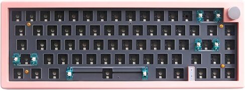 BOYI GMK67-65% Keyboard Kit,Hot-Swappable Bluetooth 5.0/2.4G/Type-C Tri-Mode Wireless RGB Mechanical Keyboard PCB Mounting Plate Kit EVA Sound Insulation Mat,Customized Keyboard Kit(Pink+Knob) in Kuwait