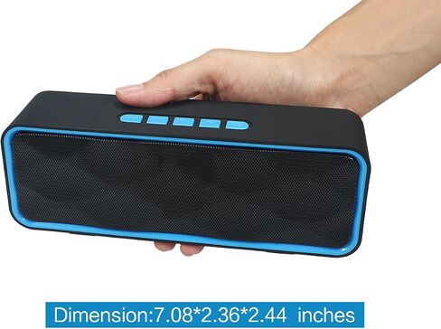 Wireless Bluetooth Speaker with AUX/USB/TF Card Slot,Outdoor Portable Stereo Speaker with HD Audio,Enhanced Bass, Dual-Driver,Handsfree Calling, FM Radio Speaker for Travel,Party (Black) in Kuwait