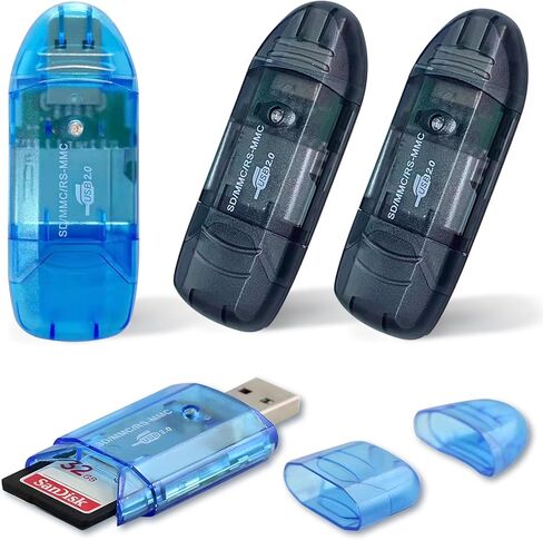 4 Pack USB SD Card Reader for PC, SD Card to USB Adapter, Card Reader for Camera Memory Card Reader, Wansurs Card Reader for Laptop in Saudi Arabia