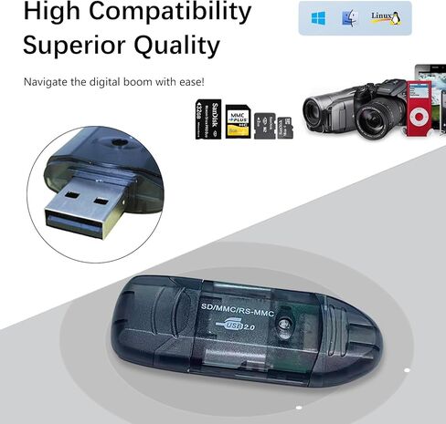 4 Pack USB SD Card Reader for PC, SD Card to USB Adapter, Card Reader for Camera Memory Card Reader, Wansurs Card Reader for Laptop in Saudi Arabia