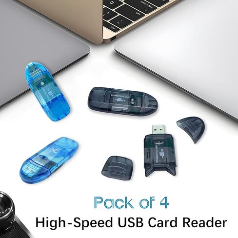 4 Pack USB SD Card Reader for PC, SD Card to USB Adapter, Card Reader for Camera Memory Card Reader, Wansurs Card Reader for Laptop in Saudi Arabia