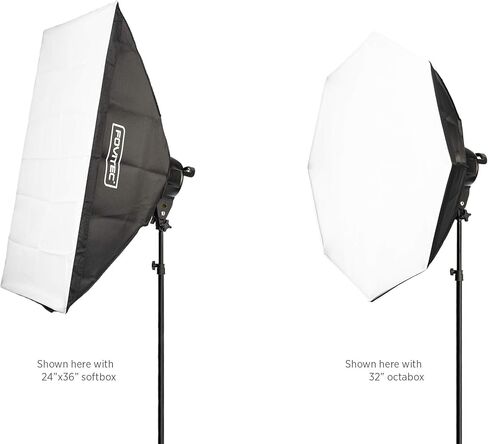 Fovitec - رأس تصوير فوتوغرافي 7 مقابس مع حامل مظلة - [إضاءة مستمرة] [يناسب سبعة مصابيح CFL] [يتضمن سلك طاقة قياسي ثلاثي الشقوق فقط] in Kuwait